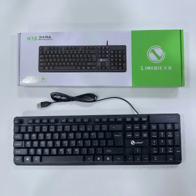 LIMEMEI K13 Teclado de Oficina con Cable USB - Diseño Ergonómico y Teclado Numérico