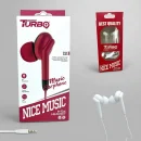 TURBO NICE MUSIC K43 - Audífonos In-Ear HiFi con Micrófono HD (Rojo/Blanco)
