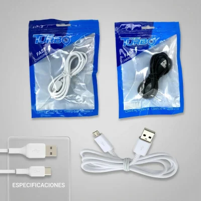 TURBO Travel Adapter TK1-1 con Cable V8 Micro-USB - Carga Rápida y Segura