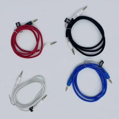 TURBO Cable Auxiliar de Audio 3.5mm TK1-200 de Nylon Trenzado (Colores Variados)