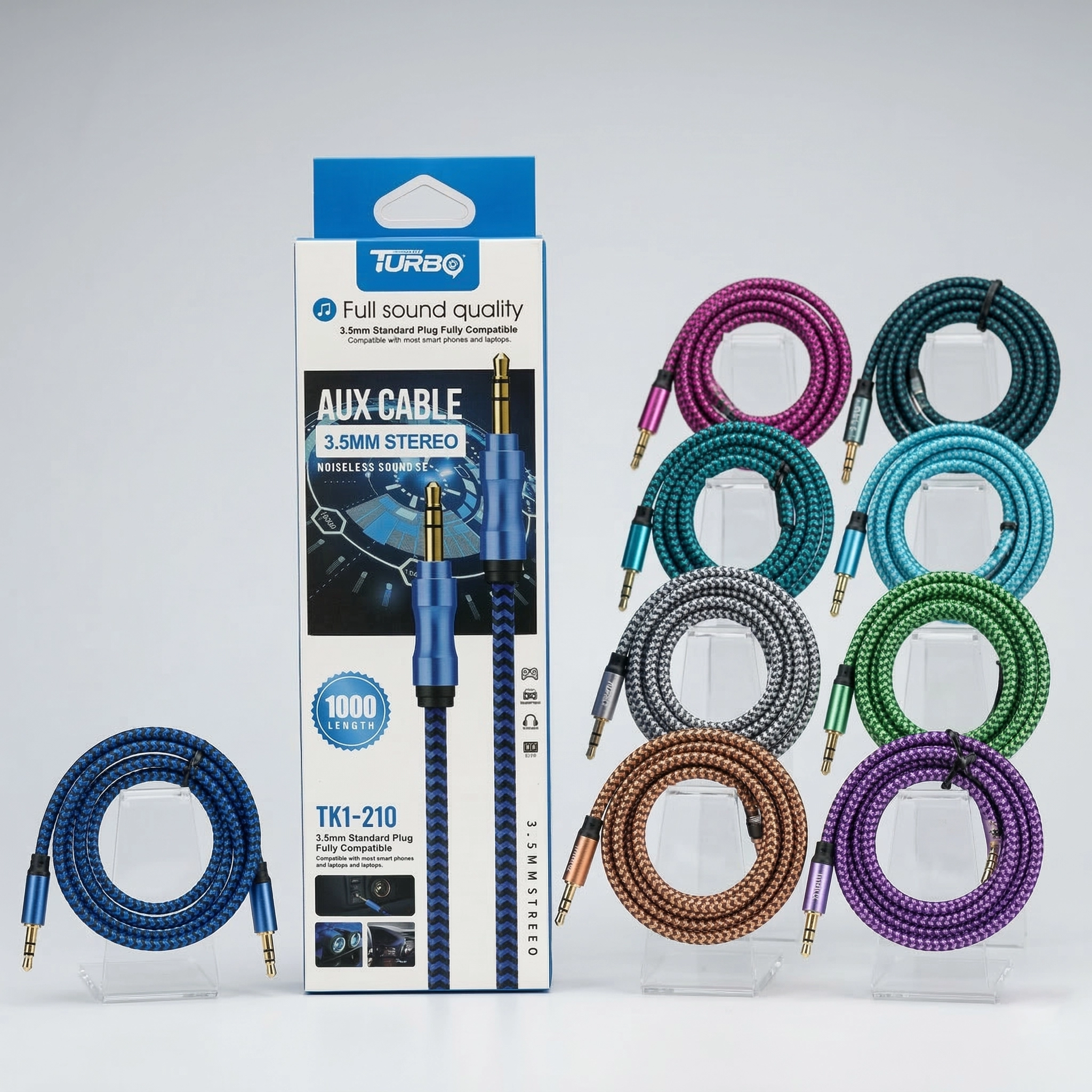 Turbo Cable Auxiliar 3.5mm Stereo TK1-210 Trenzado 1 Metro