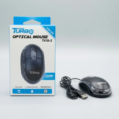 TURBO Mouse Óptico TK18-2 - 1200 DPI con Conexión USB Plug & Play