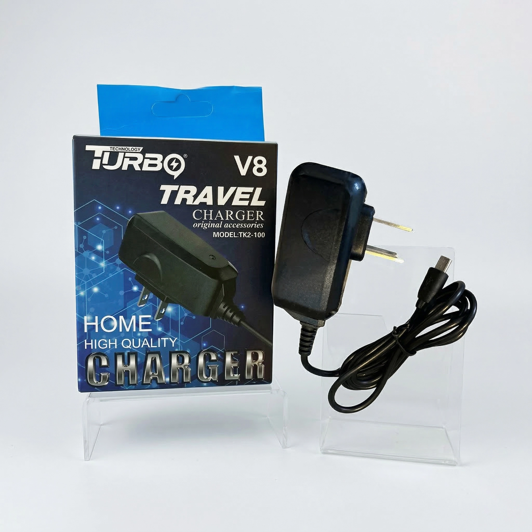 TURBO Travel Adapter TK2-100 con Cable V8 Micro-USB - Carga Rápida 2.4A