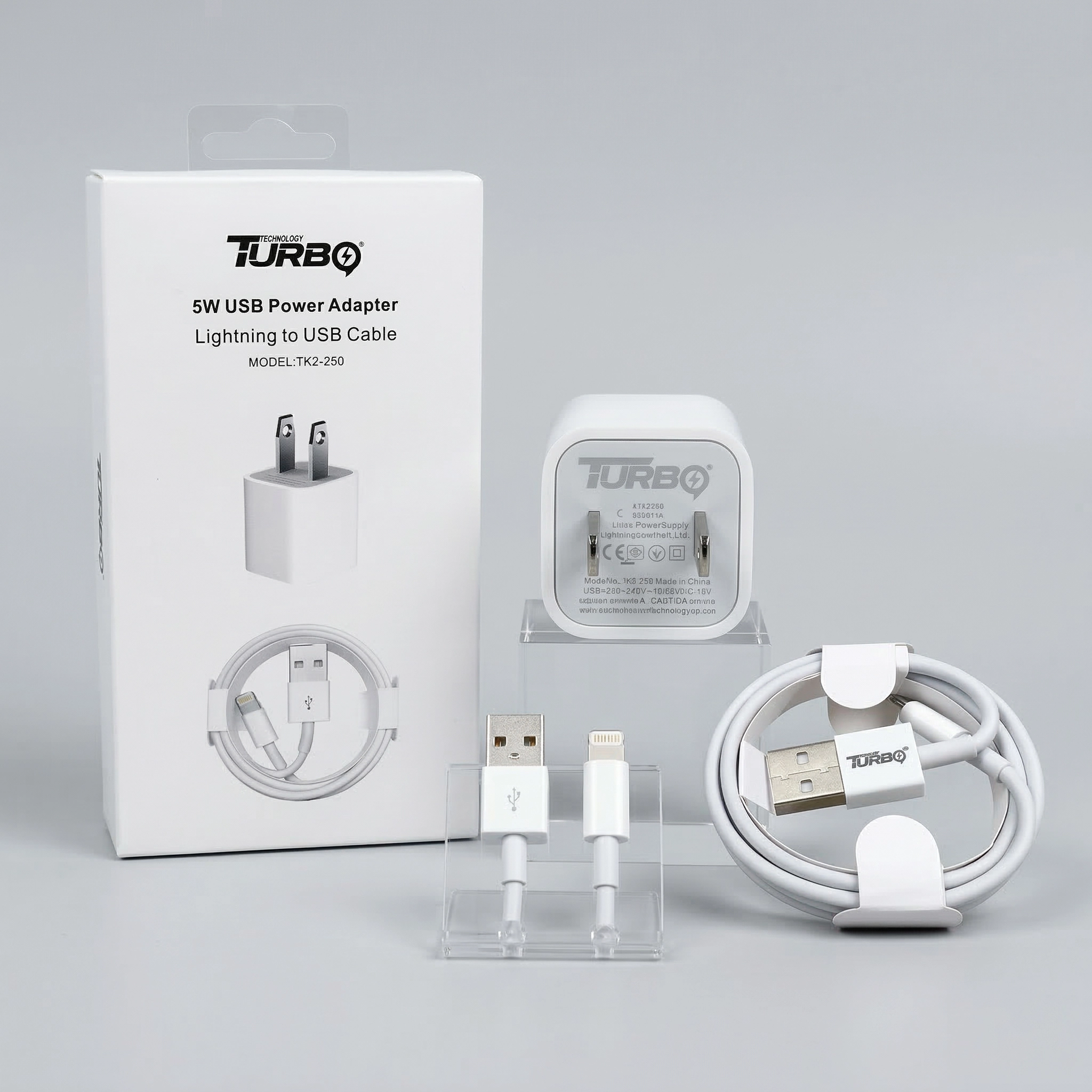Turbo Technology TK2-250 - Kit de Carga 35W con Adaptador de Pared y Cable Lightning 8A