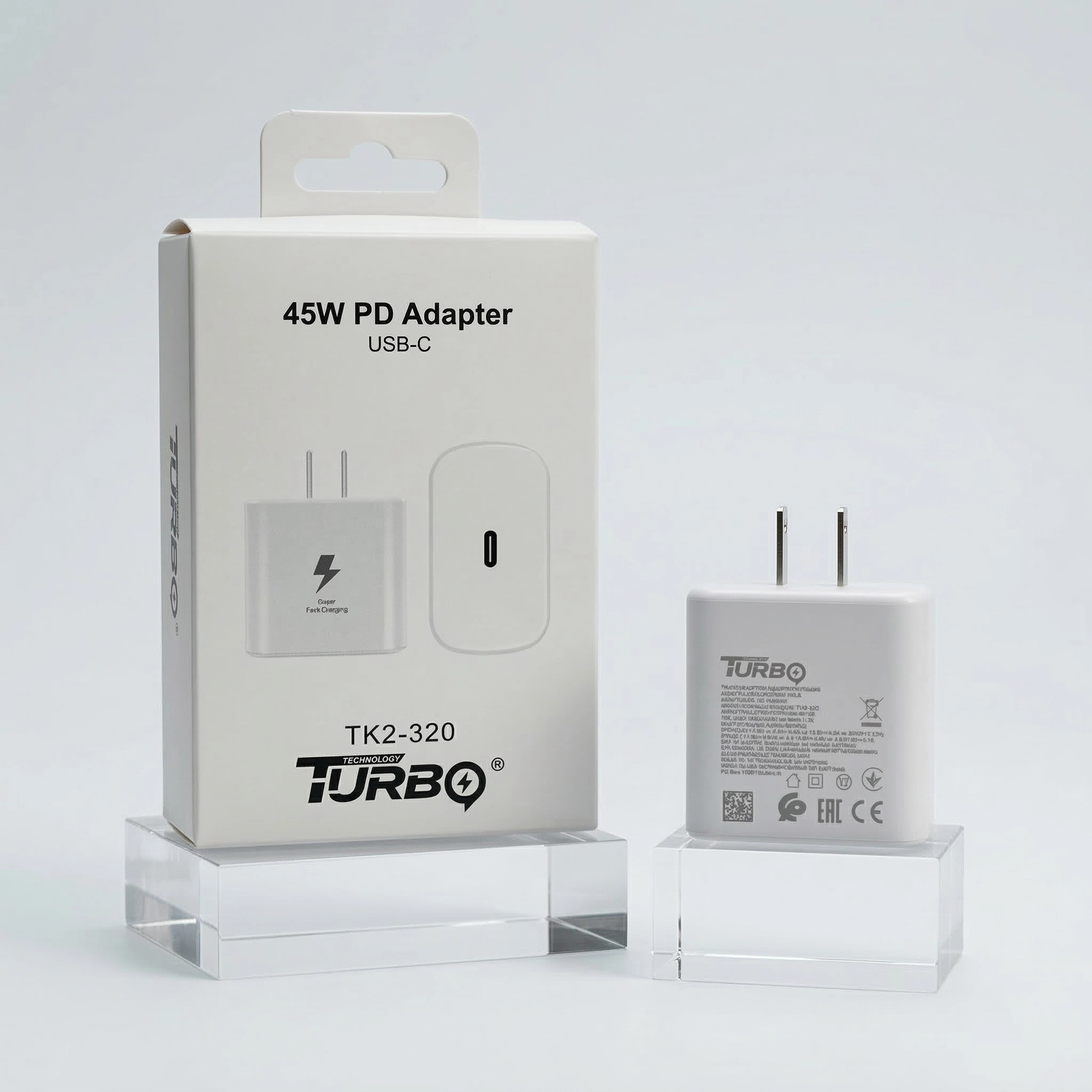 Turbo Technology TK2-320 - Cargador de Pared Turbo 38W con Cable Tipo-C 10A