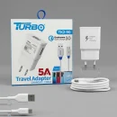 TURBO Cargador de Pared Qualcomm Quick Charge 3.0 Modelo TK2-90 con Cable Type-C
