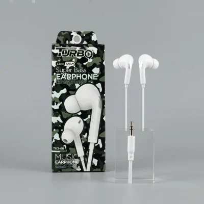 TURBO Auriculares de Música de Súper Graves (TK3-68) con Cable de 100 cm y Conector de 3.5 mm