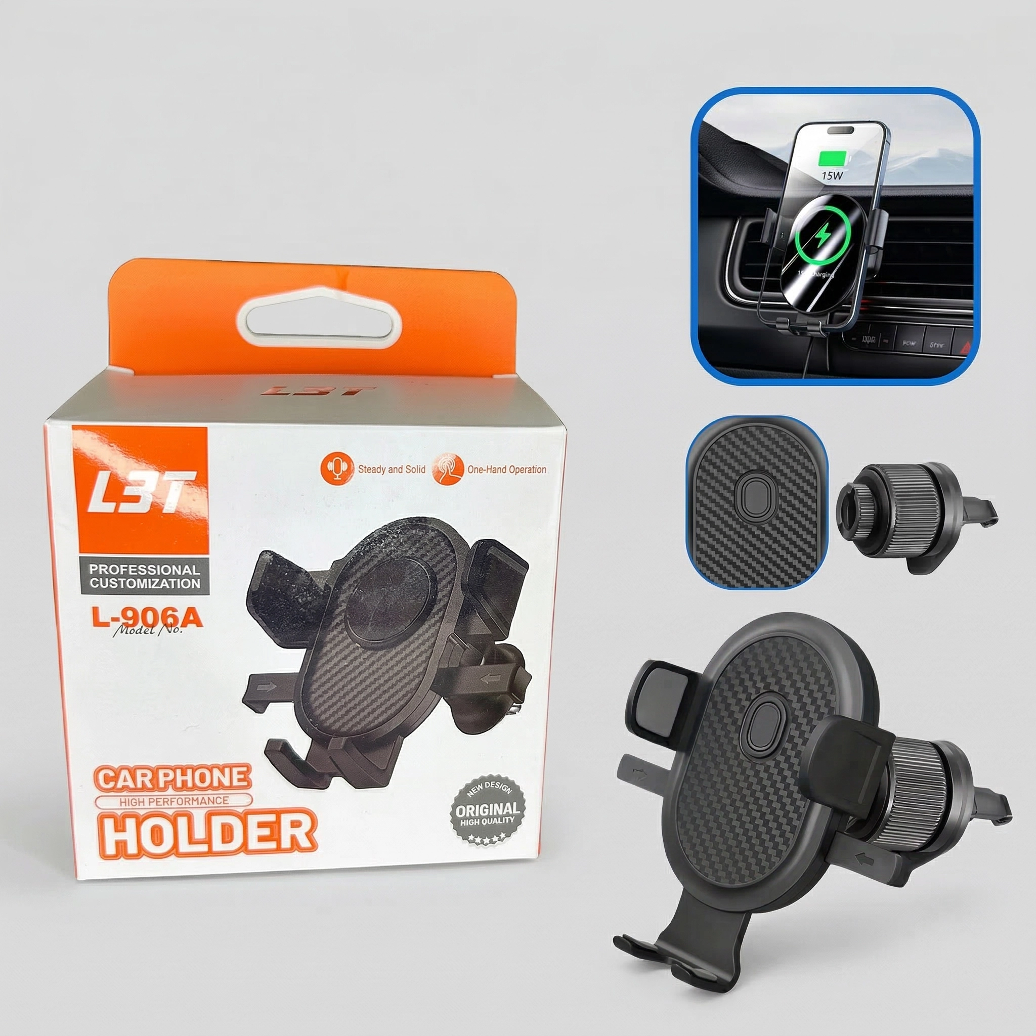 TURBO Soporte de Coche para Celular TK5-21 con Brazo Telescópico y Ventosa de Alta Succión